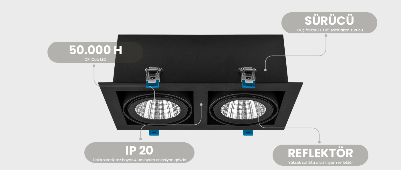 Tutalighting Ledli Sıva Altı Spot Armatür MD 110-2-118